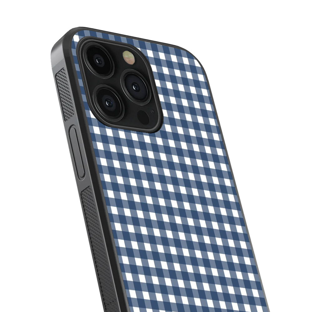 Checkered | Blue & White - V Phone Case