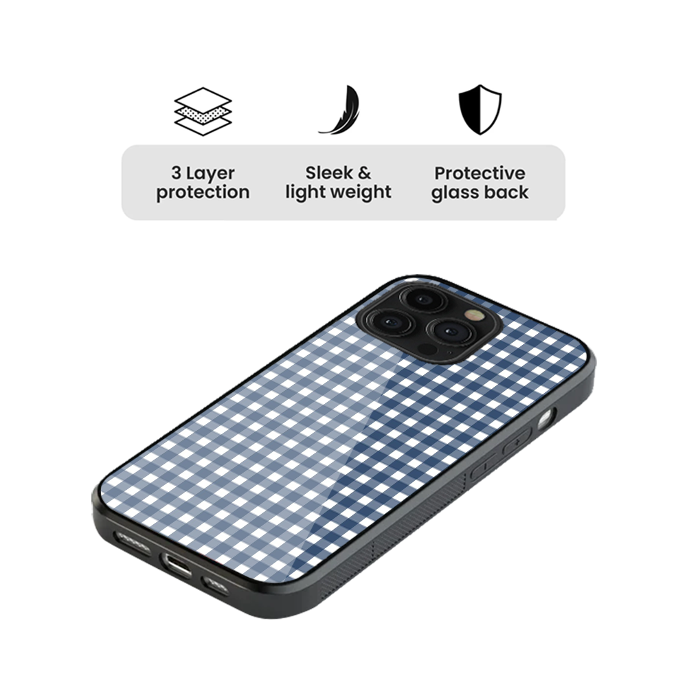 Checkered | Blue & White - V Phone Case