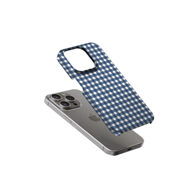 Checkered | Blue & White - V Phone Case