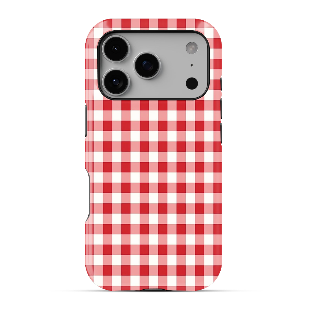 Checkered |Red & White Phone Case