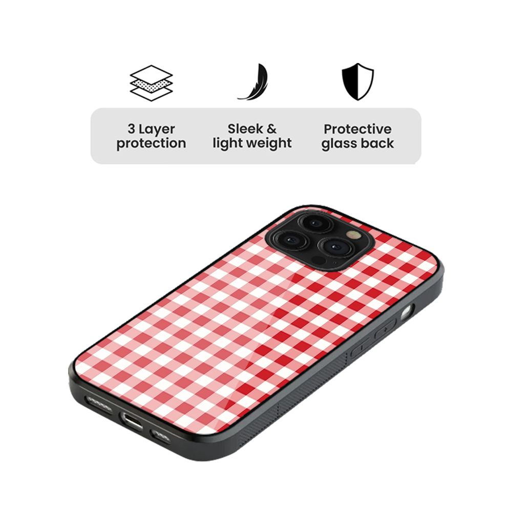 Checkered |Red & White Phone Case