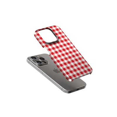 Checkered |Red & White Phone Case