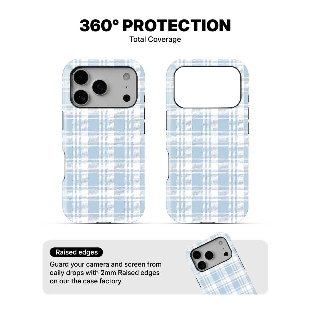 Checkered | Blue & White - II Phone Case