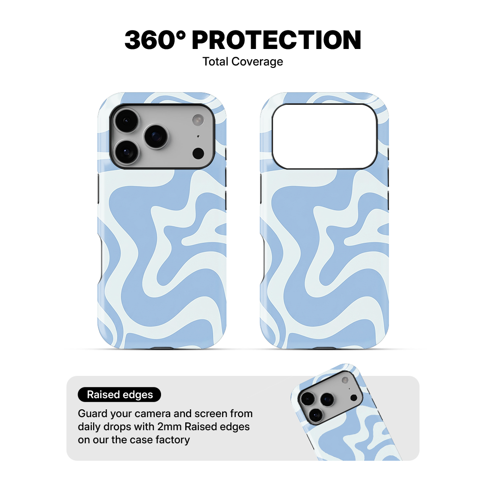 Retro Liquid Swirl | Blue Phone Case