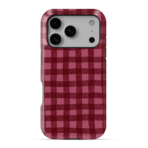 Gingham | Burgundy Phone Case