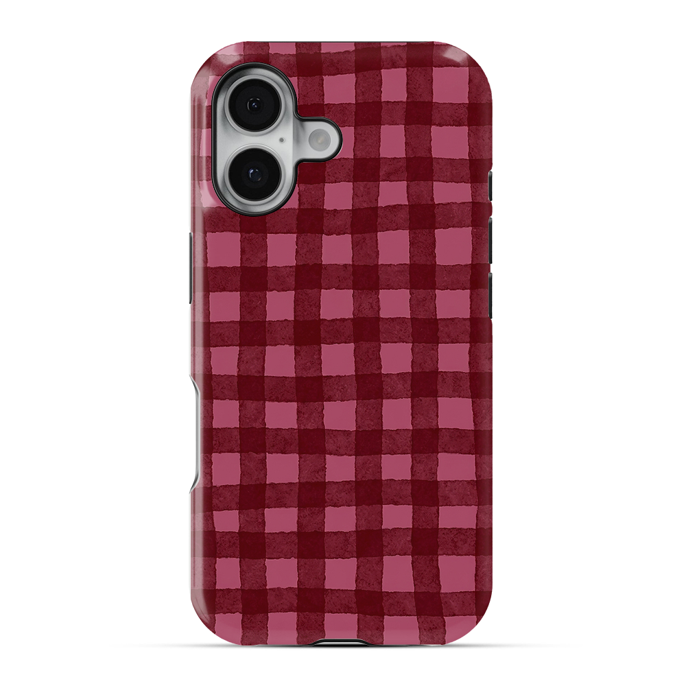 Checkered | Burgundy Phone Case