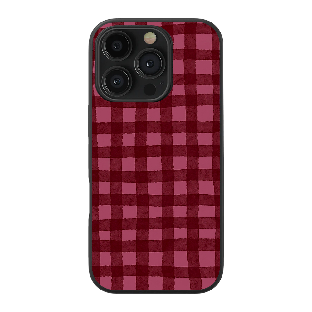 Checkered | Burgundy Phone Case