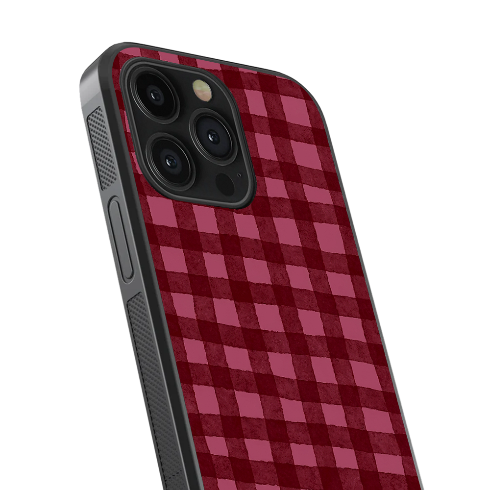 Checkered | Burgundy Phone Case