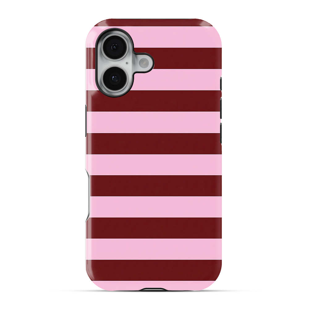 Striped | Burgundy & Pink Phone Case