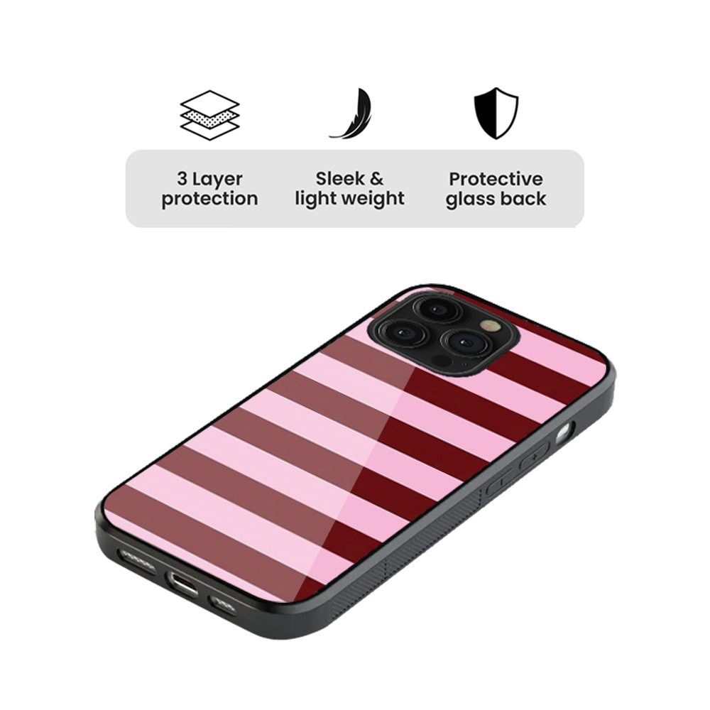 Striped | Burgundy & Pink Phone Case