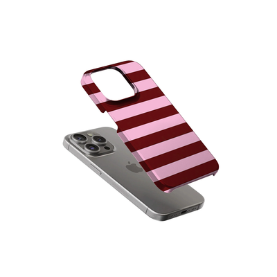 Striped | Burgundy & Pink Phone Case