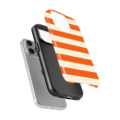 Striped | White & Orange Phone Case