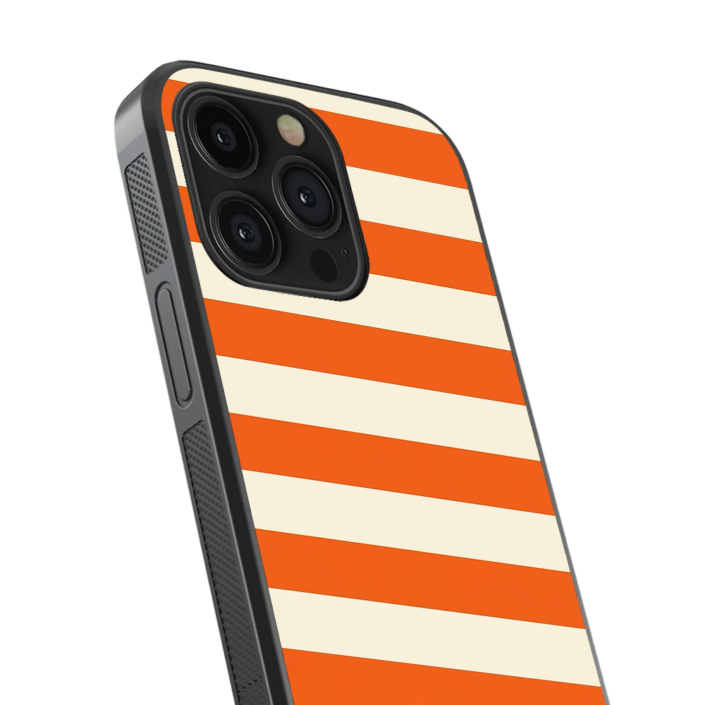 Striped | White & Orange Phone Case