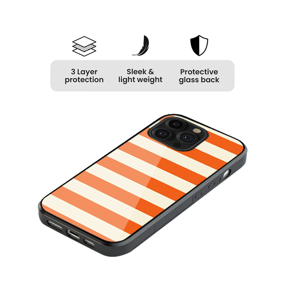 Striped | White & Orange Phone Case