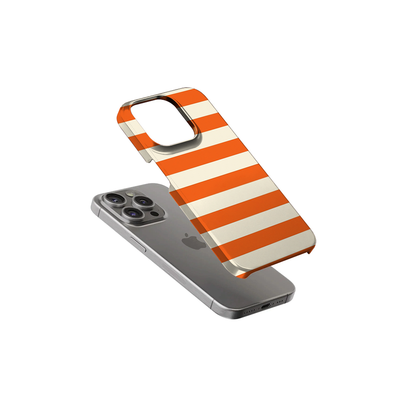 Striped | White & Orange Phone Case