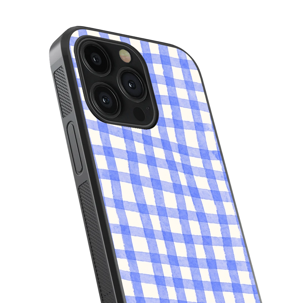 Checkered | Blue & White - III Phone Case