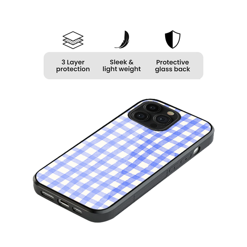 Checkered | Blue & White - III Phone Case
