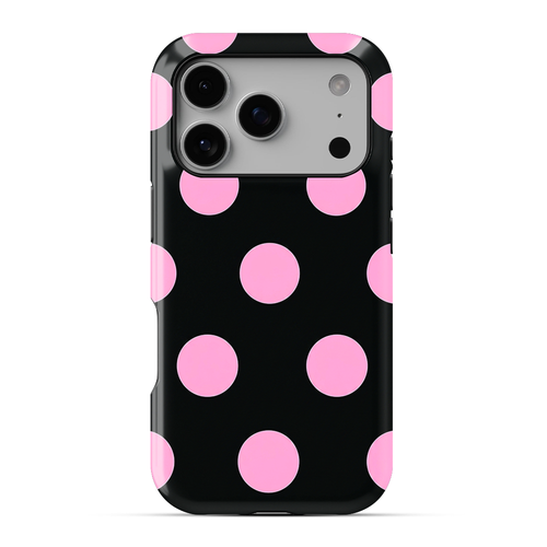Polka Dot | Black & Pink Phone Case