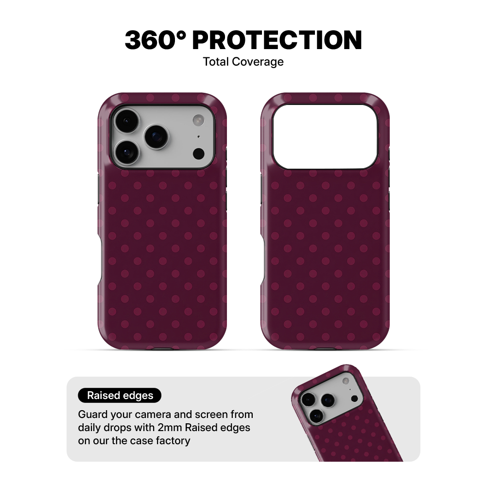 Polka Dot | Burgundy Phone Case