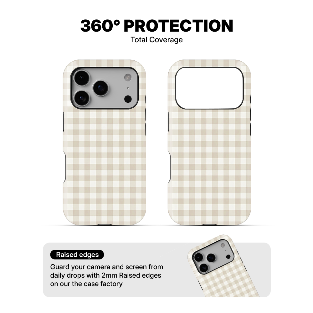 Checkered | Beige Phone Case