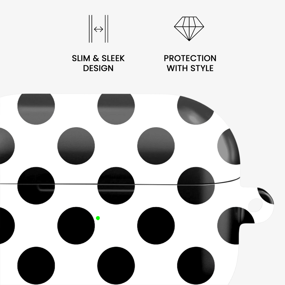 Polka Dot | White & Black II Airpods Case