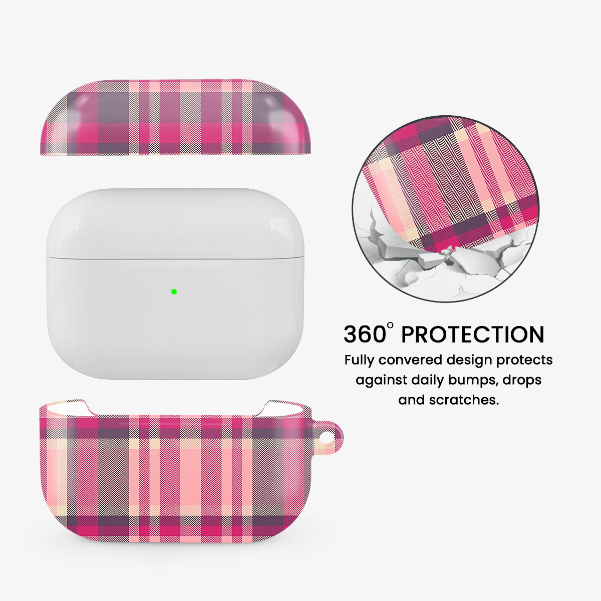 Gingham | Pink II Airpods Case