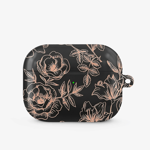 Floral Rose Gold Chrome Airpods Case