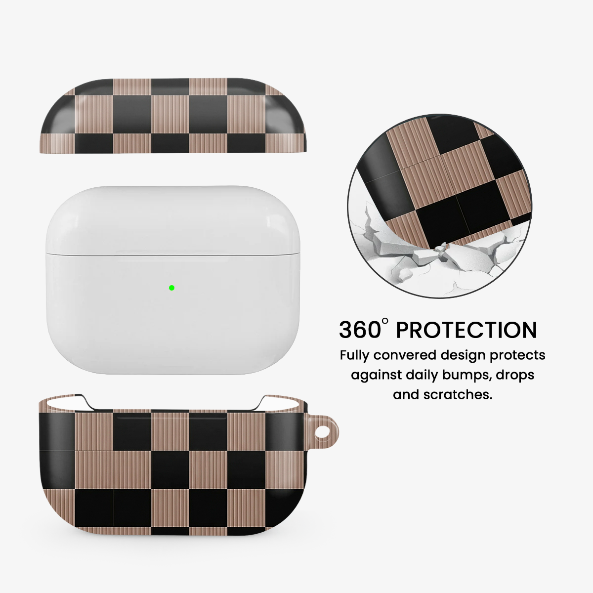 Mocha Vibe Gingham Airpods Case