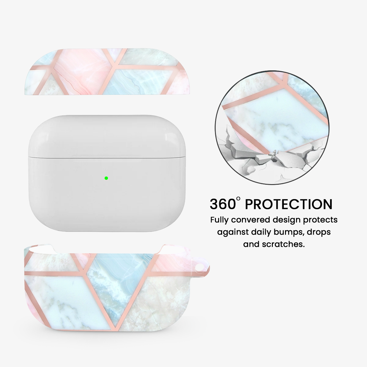 Geometric Marble Airpods Case