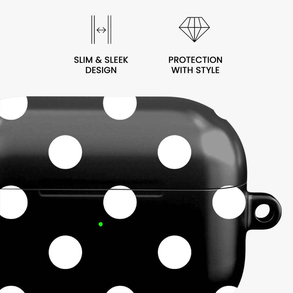 Polka Dot | Black & White Airpods Case