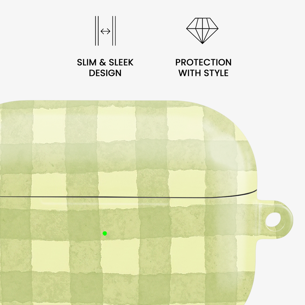 Gingham | Green Airpods Case