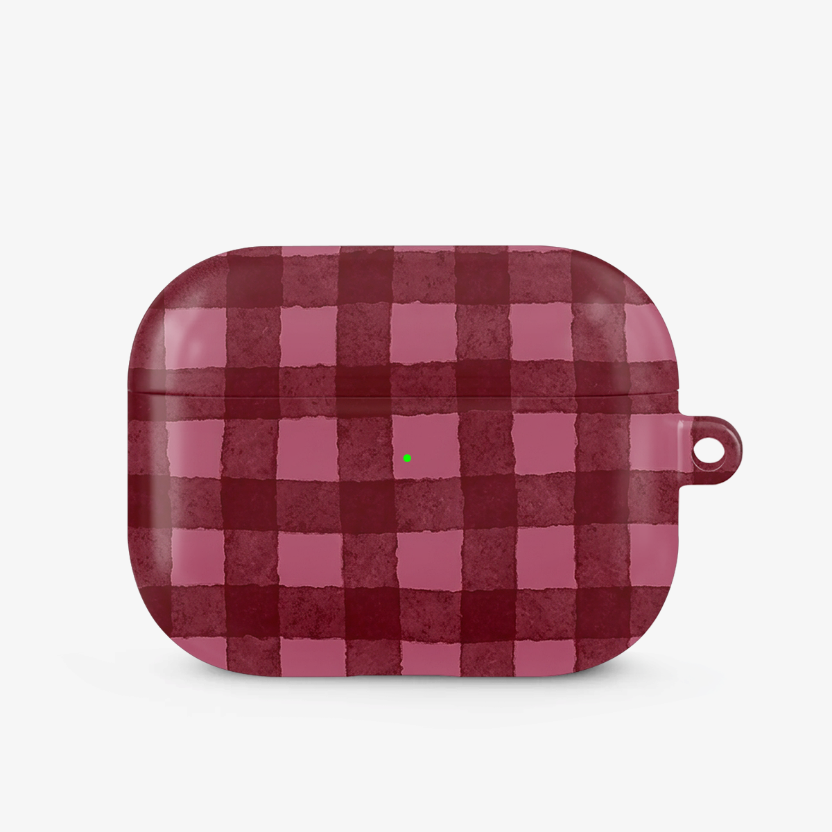 Gingham | Burgundy Airpods Case