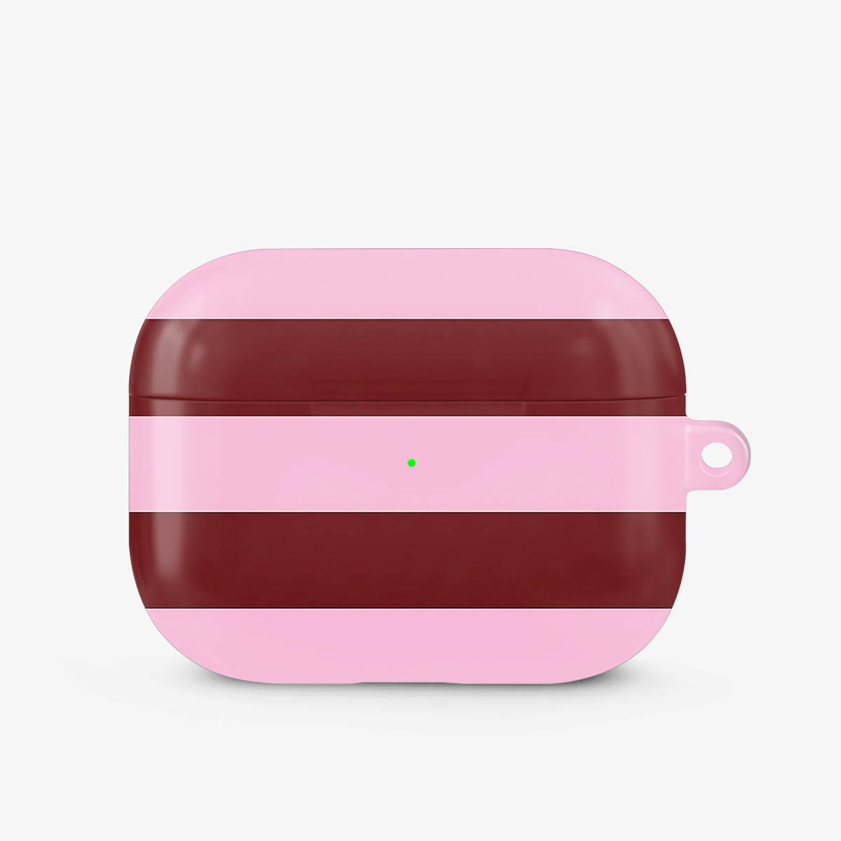 Striped | Burgundy & Pink Airpods Case