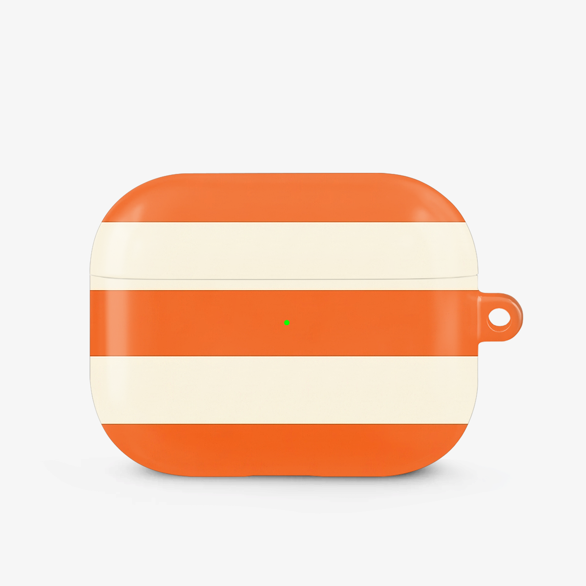Striped | White & Orange Airpods Case