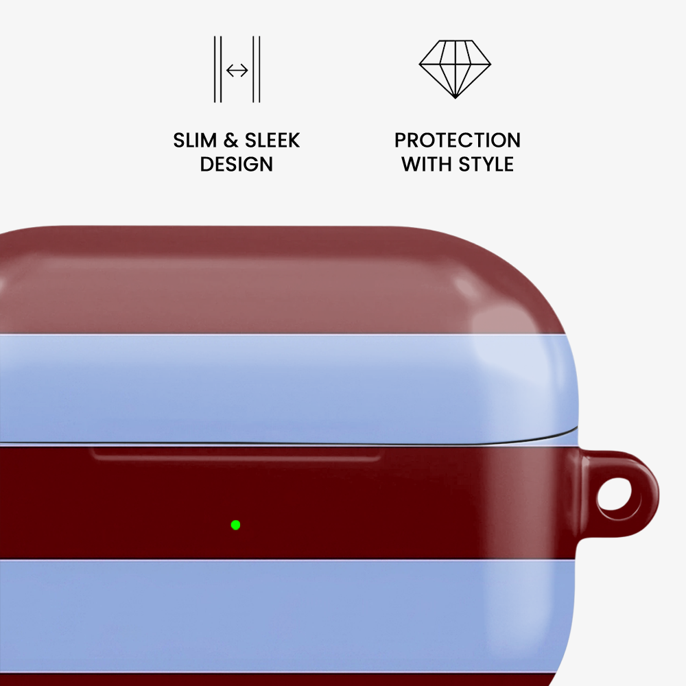 Striped | Blue & Burgundy Airpods Case