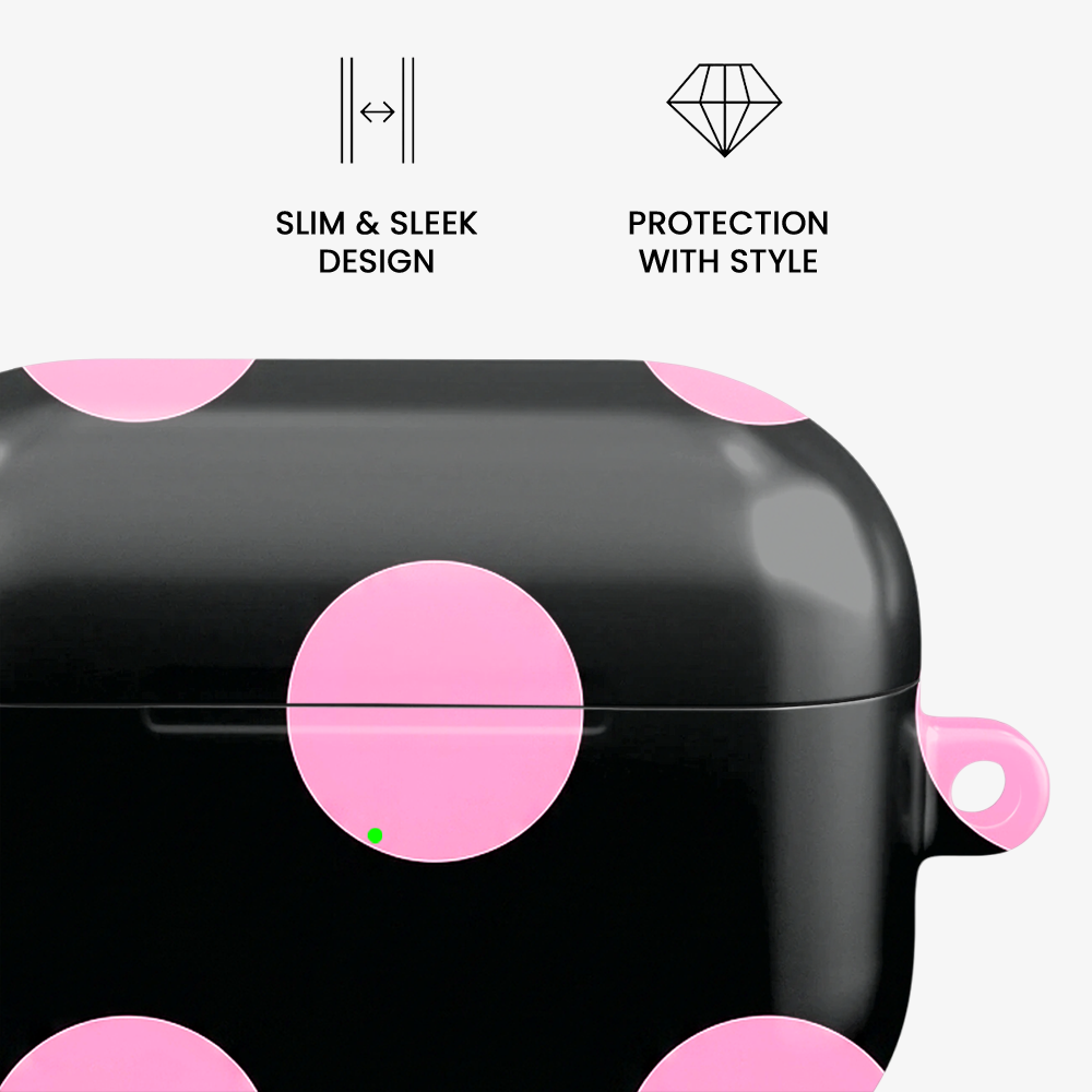 Polka Dot | Black & Pink Airpods Case